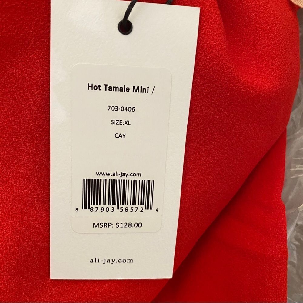 NWT! Ali & Jay red off the shoulder mini dress XL - Picture 8 of 16
